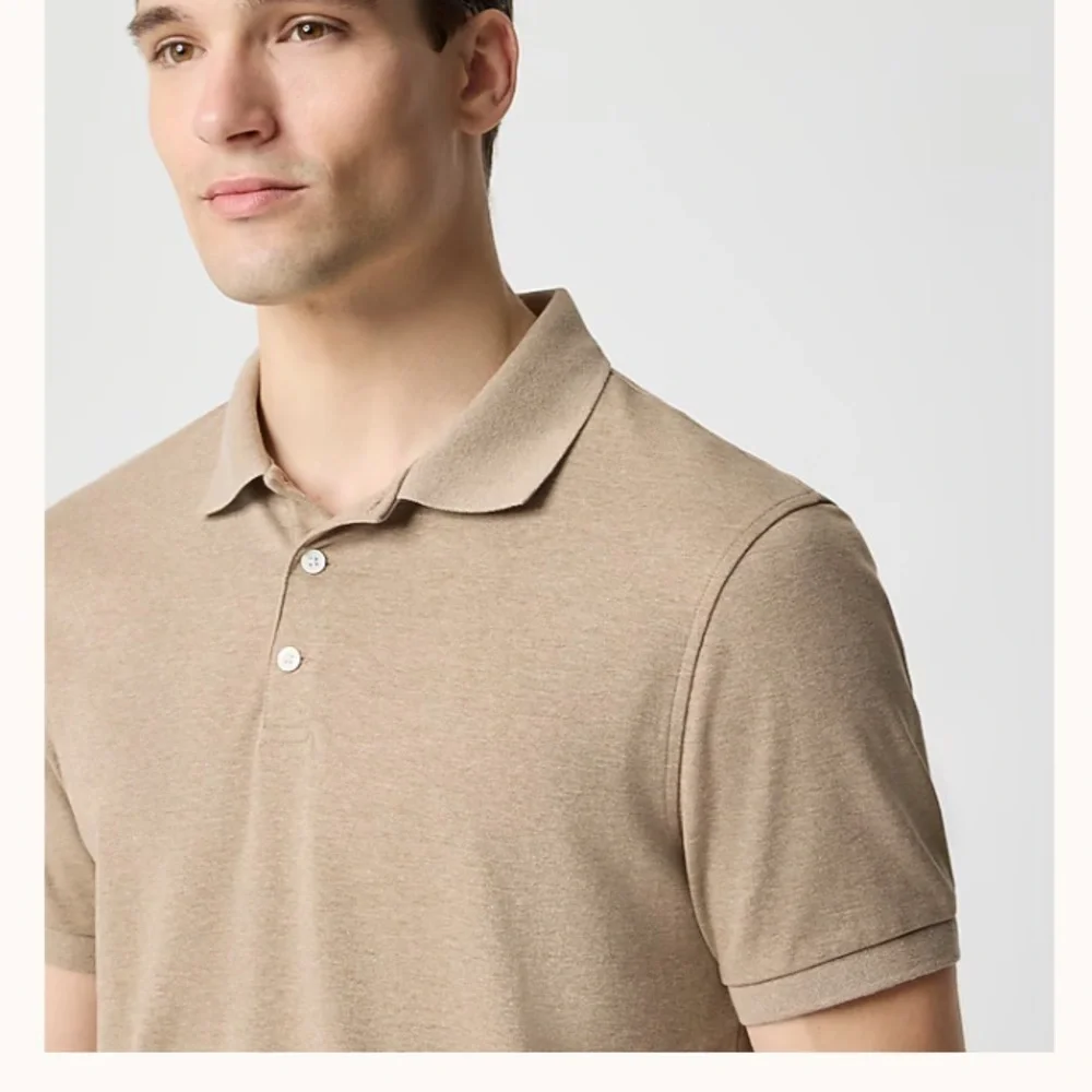 J crew Soft-touch polo shirt heather dark flax